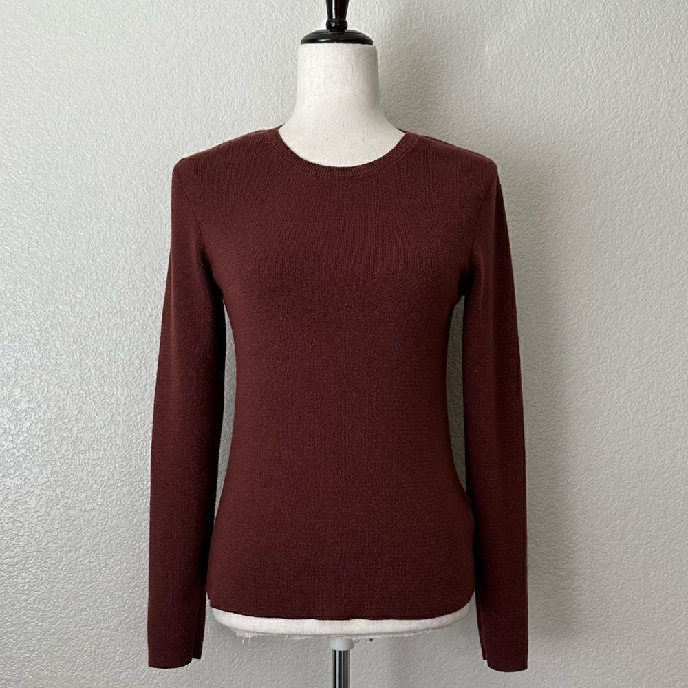 Koton Burgundy Metallic Crewneck Long Sleeves Sweater
